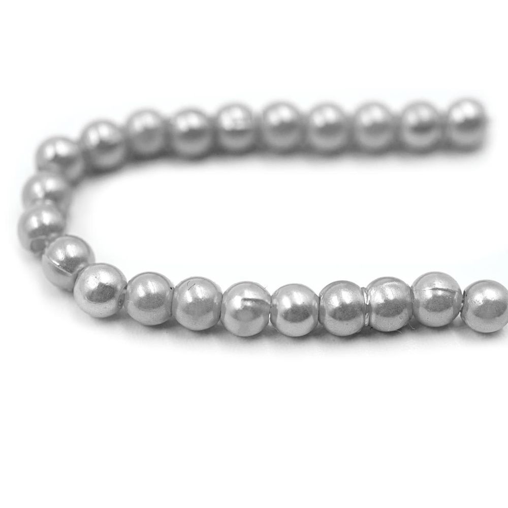 Бусины пластик (жемчуг) ⌀4 мм, 25 г, Astra&Craft, 031 NL серый