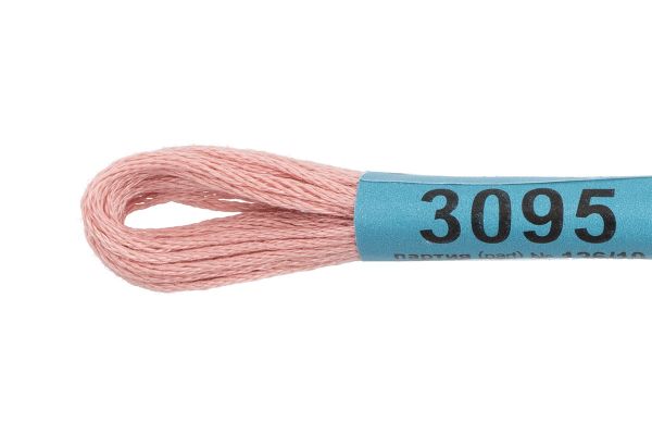 Мулине Gamma 100% хлопок, цв.3095 розово-бежевый, 24 мотка по 8 метров