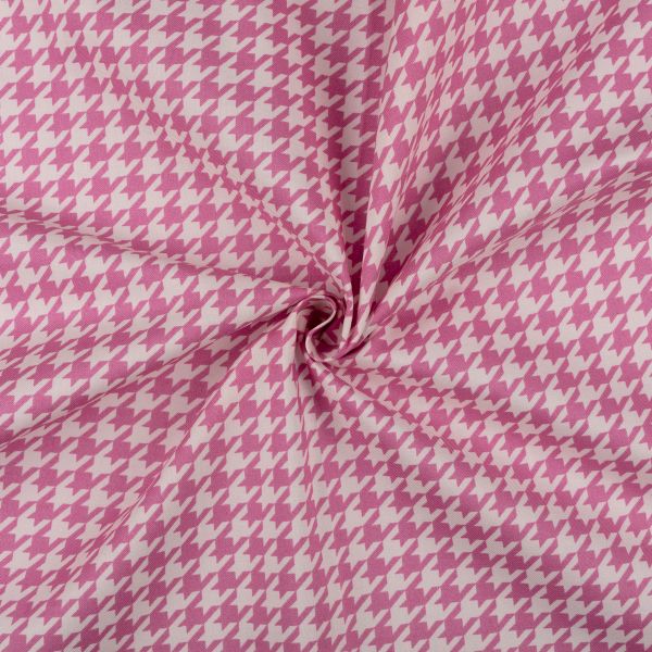 Ткань для пэчворка Peppy Бабушкин сундучок, отрез 50х55 см, 140 г/м², БС-25 Гусиная лапка я.розовый, Peppy