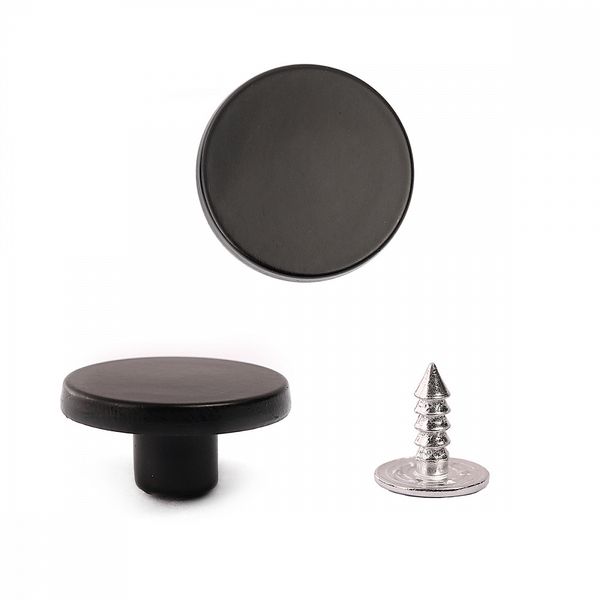 Пуговицы джинсовые ⌀18 мм, фиксированная ножка, металл, TBY-1357 черный матовый уп.20 шт