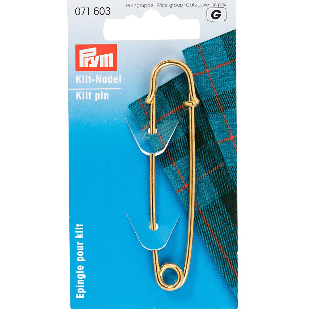 Булавки для килта 76 мм, латунь, 1 шт, под золото, Prym 071603