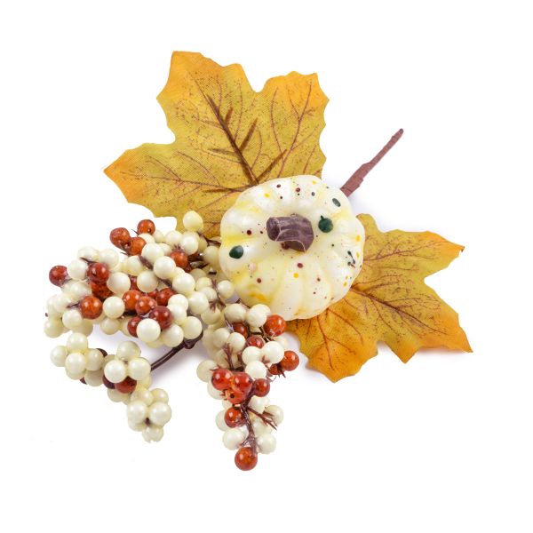Веточка декоративная осенняя с ягодами и тыквой 25 см, 3 шт, 01, Blumentag