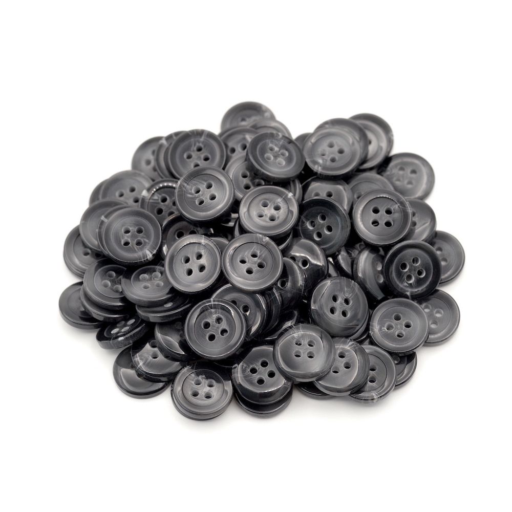 Пуговицы 4 прокола мужская костюмные 543294/4 24 (5411 сер/глянц.), 100 шт