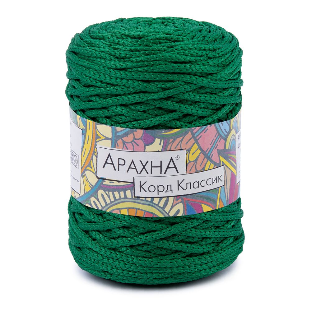 Пряжа Arachna Cord Classic / уп.3 мот. по 200г, 100м, 20 яр.зеленый