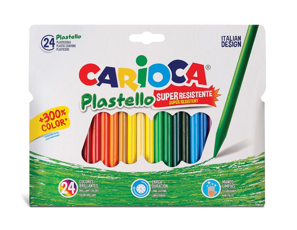 Набор мелков пластиковых Plastello 24 цв, 24 шт, 42880, Carioca