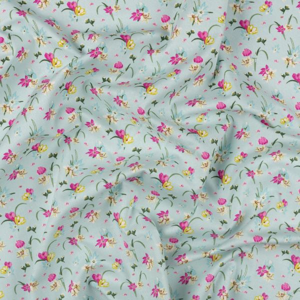 Ткань для пэчворка Peppy Весенний этюд, отрез 50х55 см, 146 г/м², ВЭ-14 голубой, Peppy