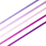 Набор атласных лент 5 цветов по 6.0 мм / 23 метра, фиолетовый микс