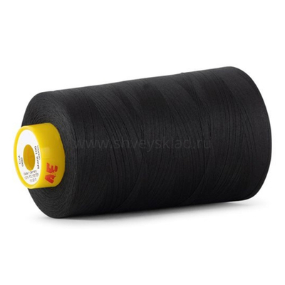 Нитка особо тонкая Gutermann Mara №150 (150/2), 5000 м, 713961, цв. 000 черный, 1 катушка