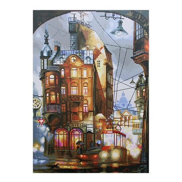 Набор для вышивания нитками Нова Слобода, Ночной город, 25х35 см