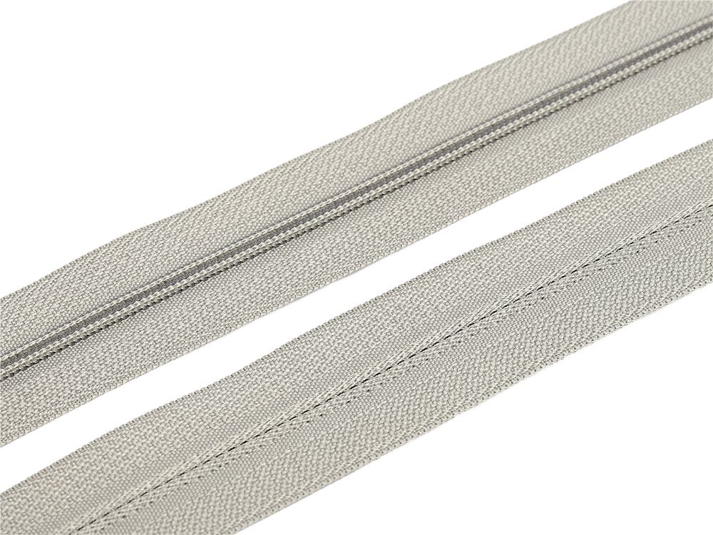 Молния рулонная витая (спираль) Т3 (3 мм) УСИЛЕННАЯ, НА БОБИНЕ, S-133 св.серый (цв.SBS) / кор. 1200 метров