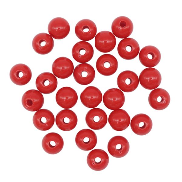 Бусины пластик ⌀8 мм, 15 г, 50±3 шт, Astra&Craft, 37№ красный