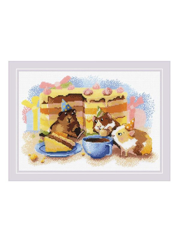 Набор для вышивания нитками Риолис, Самый вкусный кусочек 30х21 см