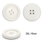 Пуговицы пластиковые TBY 8960A цв.1 белый 28L-18 мм, 4 прокола,36 шт