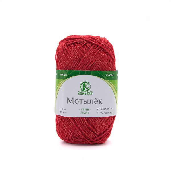 Пряжа Камтекс Мотылек / уп.5 мот. по 50 г, 140 м, 046 красный