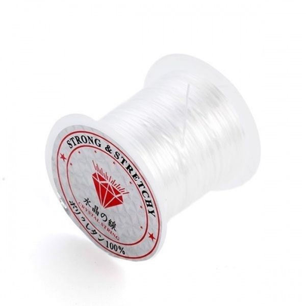 Нить-резинка плоская без оплетки 0.8 мм, 30м цв.белый