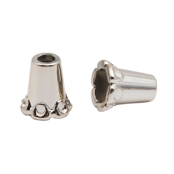 Наконечник для шнура металл колокол ⌀3,5/7 мм, 12,5х11,5 мм никель, 100 шт