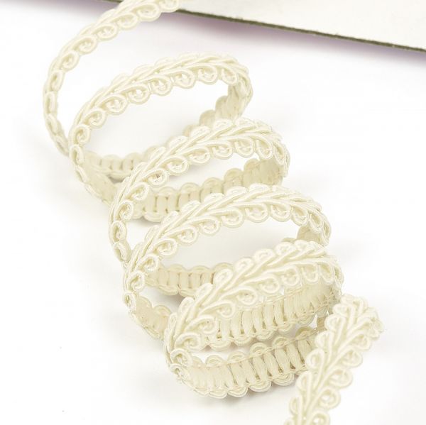 Тесьма Шанель плетеная 8 мм, 0384-0017 цв.молочный уп.9м