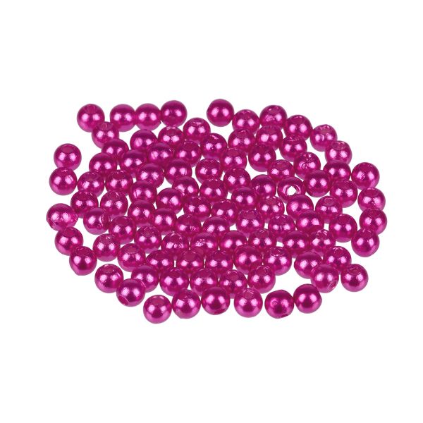 Бусины пластик ⌀4 мм, 100±5 шт, №26 яр.розовый, Zlatka PB