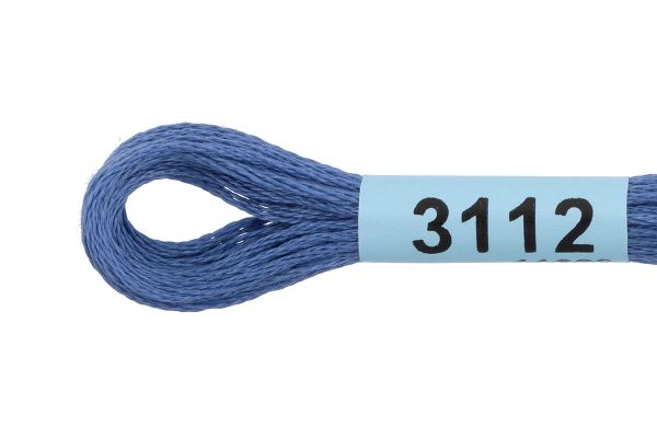 Мулине Gamma 100% хлопок, цв.3112 св.св.синий, 24 мотка по 8 метров