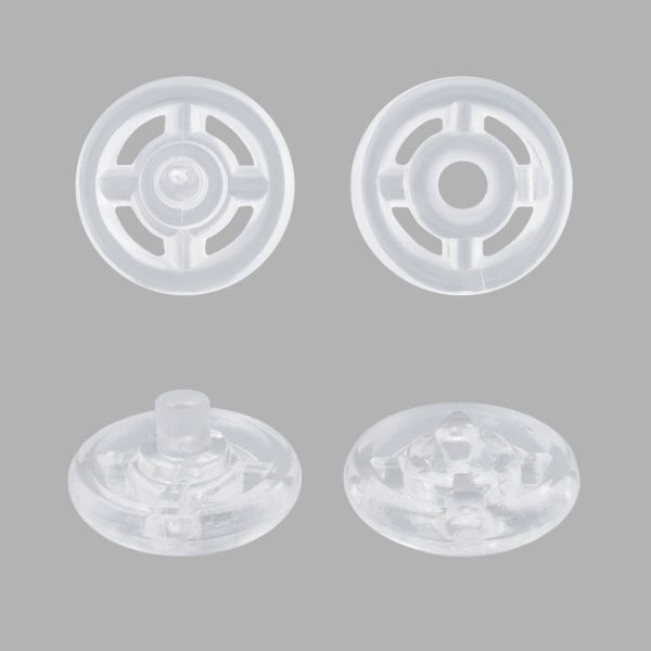 Кнопки пришивные пластик 10 мм прозрачный, 4 шт, Pony, 77601