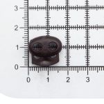 Фиксатор (зажим) для шнура пластик 2 отв., ⌀4.0 мм, 14х17 мм, овал малый ПП, коричневый, 100 шт