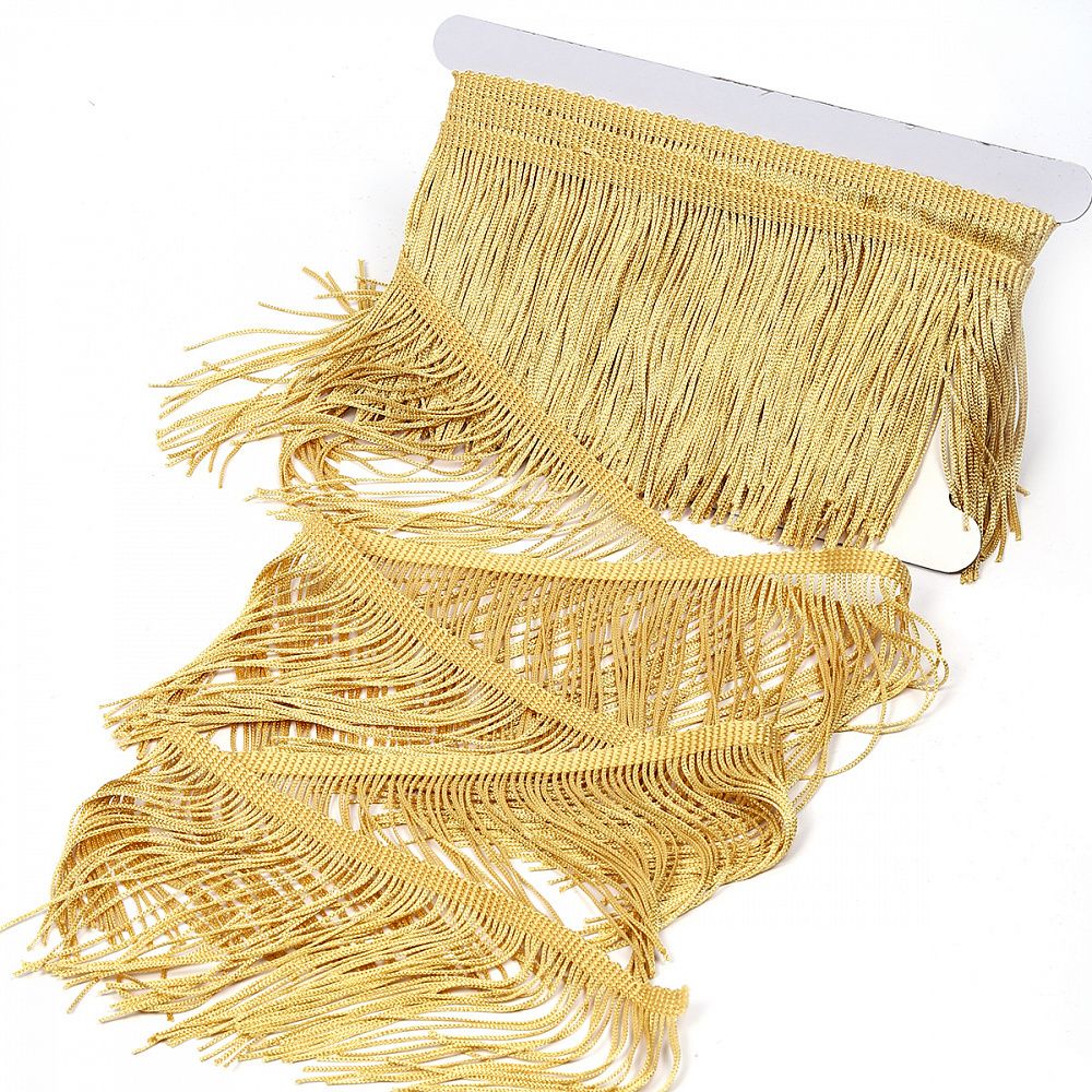 Бахрома отделочная широкая 150.0 мм / 4.5 метра, цв.золото