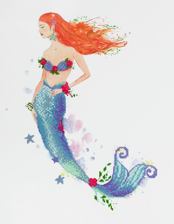 Алмазная (кристальная) мозаика Фрея, Русалка, 35х45 см