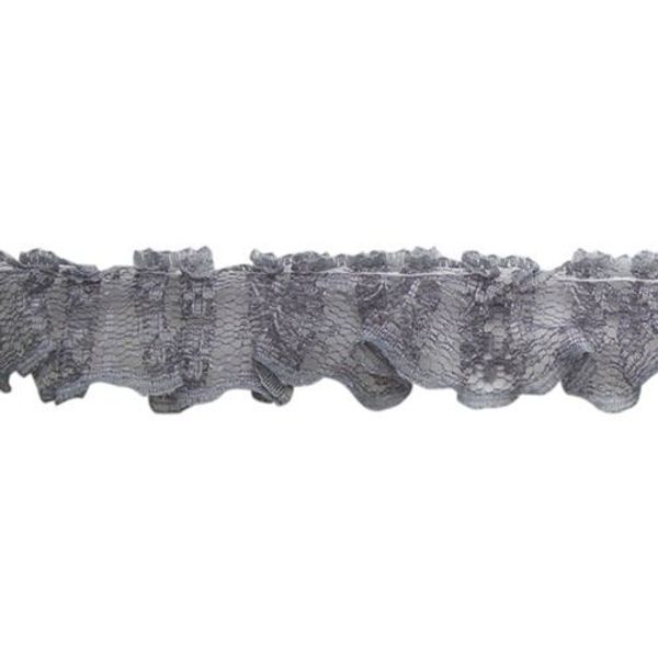 Кружево капроновое 25 мм / 21.5 метра, с рюшами, 24100