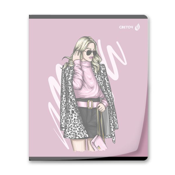 Тетрадь общая с пластик. прозр. обложкой 180 мкм, цвет.запечат.титул лист A5 48 л. на скобе 65 г/м², белизна 100% 10 шт клетка, 01498 Девочки Online, Светоч Т197