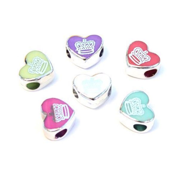 Бусины пластик под металл 14х11х12 мм, 6 шт, микс, Астра