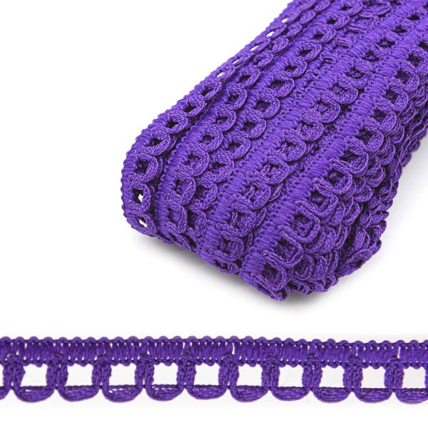 Кружево вязаное (тесьма) 10 мм / 25 метров, рис.9441 (сирень) С3805Г17