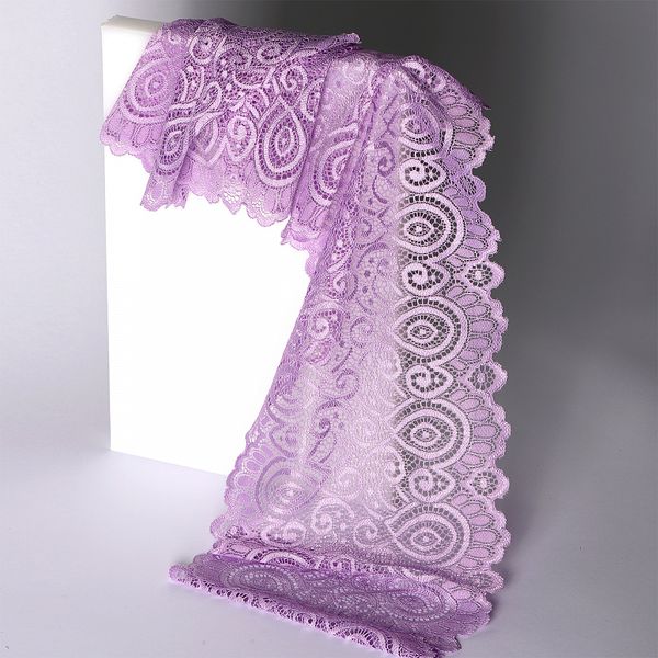 Кружево бельевое эластичное 180 мм / 25 метров, TBY.L1351, цв.1566 лаванда