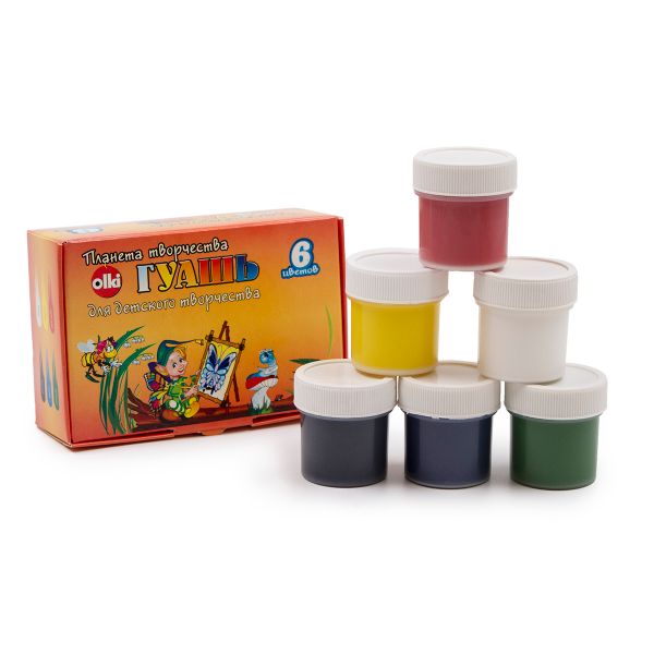 Краска гуашь в наборе Планета творчества, 6/22мл, 1455