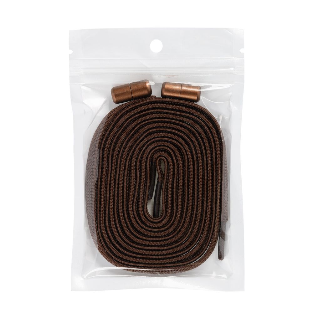 Шнурки эластичные с застежкой 6 мм, №10 т. Коричневый, Gamma GBG-06