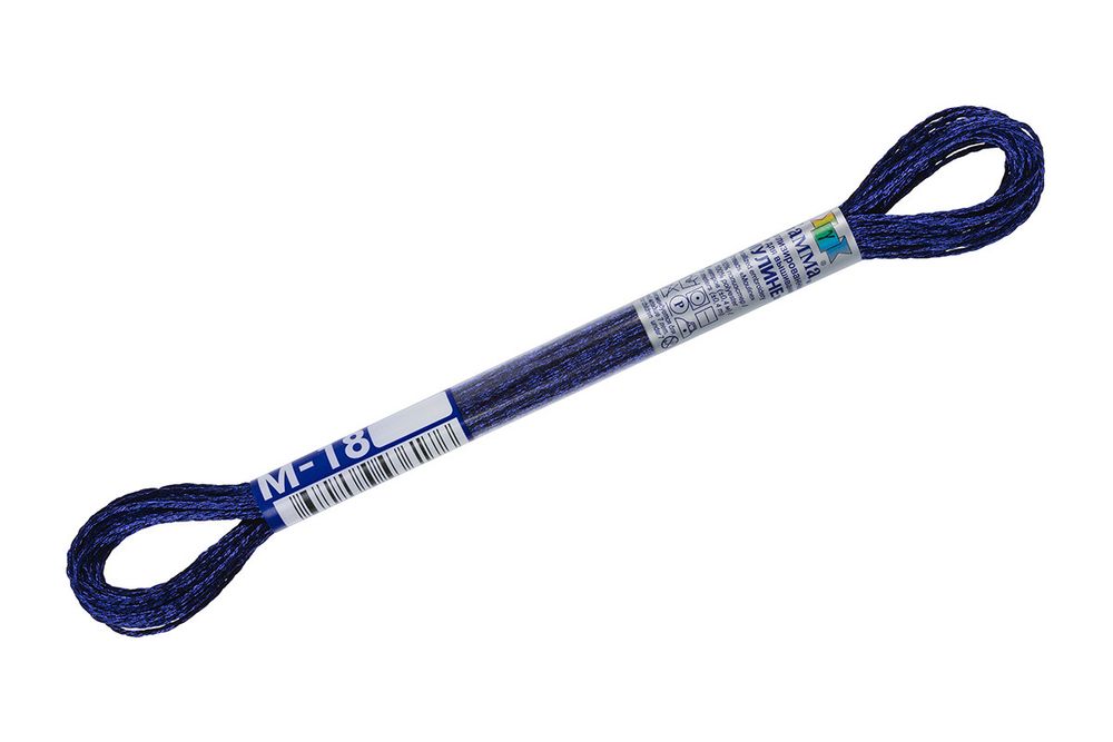 Мулине Gamma металлик, цв.М-18 т.синий, 12 мотков по 8 метров