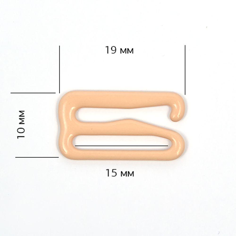 Крючки для бюстгальтера металл 15.0 мм, 100 шт, 03 бежевый