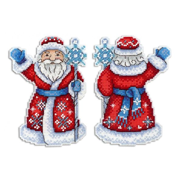 Набор для вышивания нитками МП Студия, Дедушка Мороз 13х10см