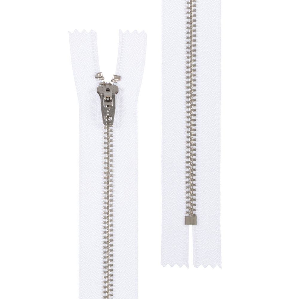 Молния металл джинсовая Т4 (4 мм) 1 зам., н/раз., 18 см, никель, 101 белый, JIN 4L Gamma 10 шт Молния металл джинсовая Т4 (4 мм) 1 зам., н/раз., 18 см, никель, 101 белый, JIN 4L Gamma 10 шт