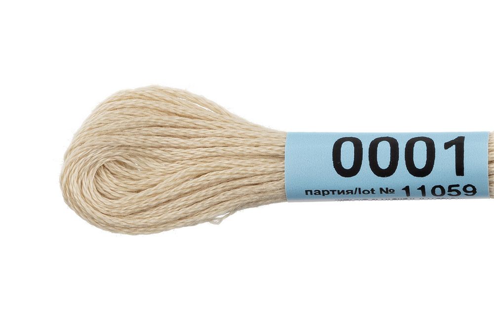 Мулине Gamma 100% хлопок, цв.0001 св-бежевый, 24 мотка по 8 метров