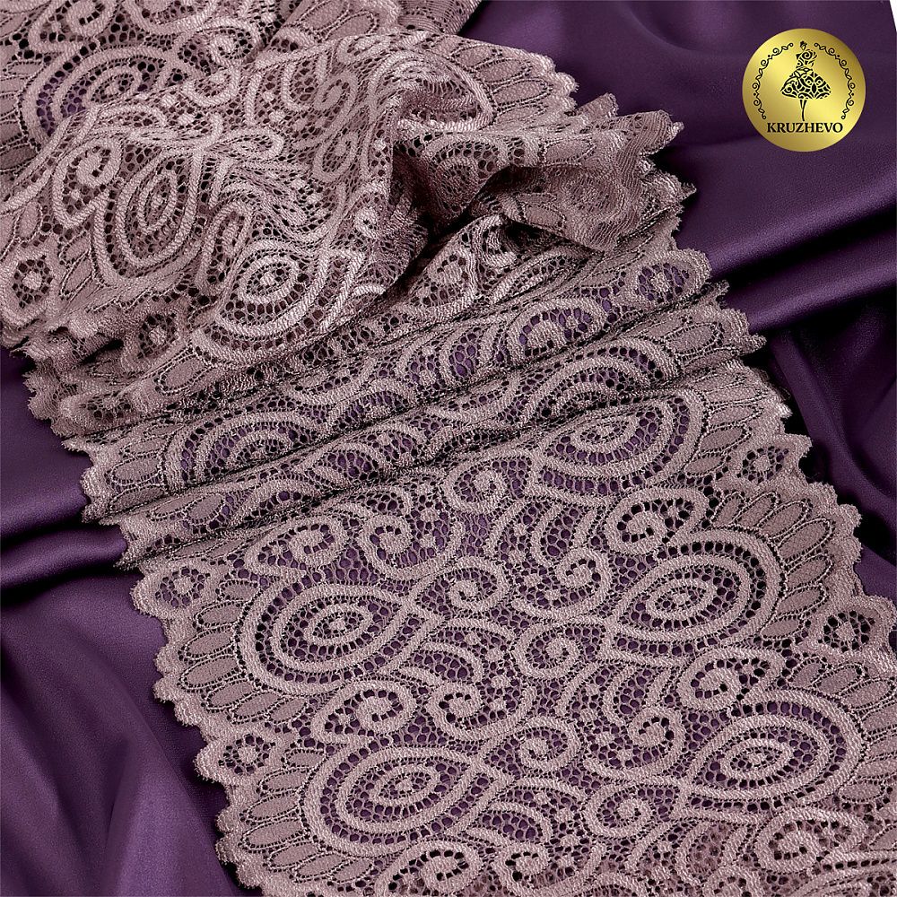 Кружево бельевое эластичное 180 мм / 3 метра, TBY.L1351, цв.620 морской туман