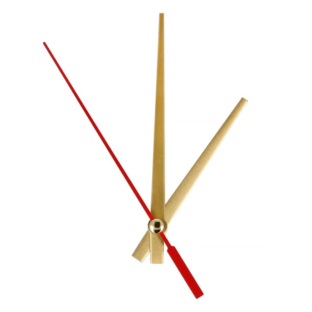 Стрелки для часовых механизмов (часовая/минутная/секундная) ЧМС, 5 шт, 63/85/84 мм, (золото/красный)