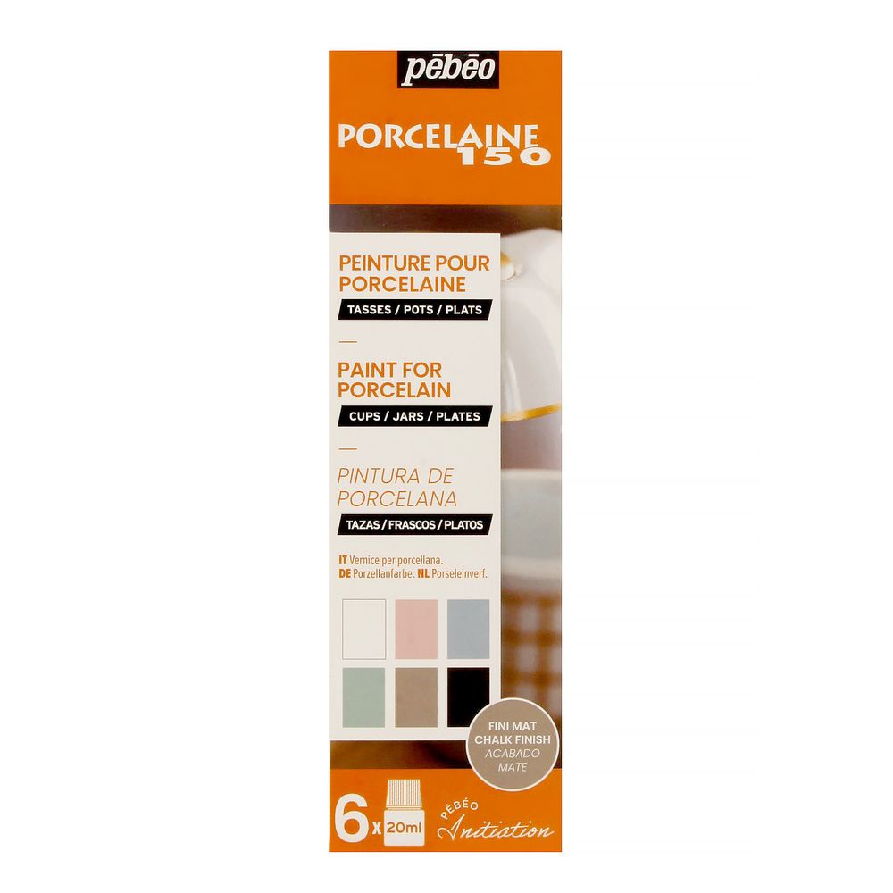 Набор красок Pebeo Porcelaine 150 Открытие по фарфору и керамике под обжиг 6 цв. 20 мл, 756473 3 матовые