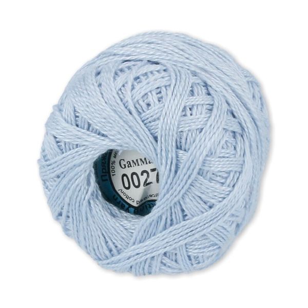 Пряжа нитки Ирис / уп.10 мот. по 10г, 82м, 0027 св.голубой, Gamma
