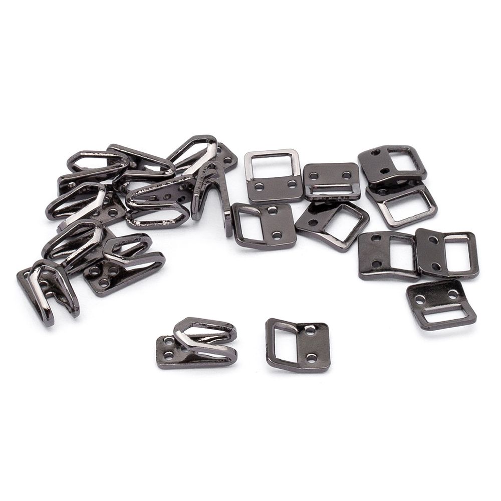 Крючки пришивные декоративные 15х7 мм, pewter, 10 шт