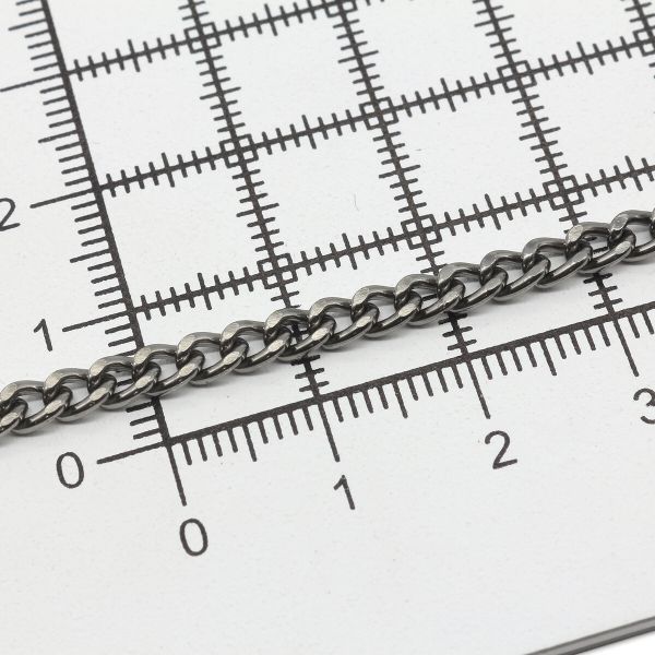 Цепь алюминиевая 4,7 мм, 3,5 мм, боб(10 м) (чер.никель) K19313M