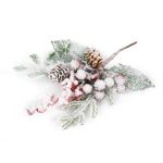 Веточка декоративная хвойная с шишкой и ягодами 23 см, 3 шт, 01, Blumentag