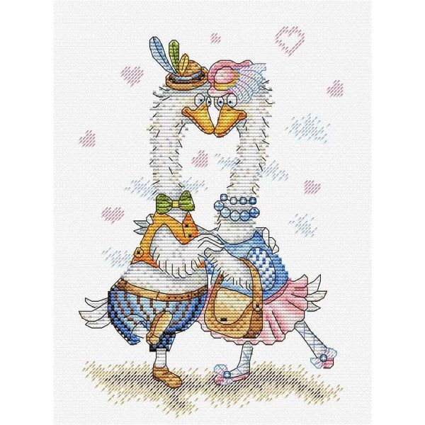 Набор для вышивания нитками МП Студия, Жили у бабуси 32х18см