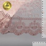 Кружево на сетке 80 мм, диз. 232, цв.N6615 розовая пудра уп. 13 м, Kruzhevo