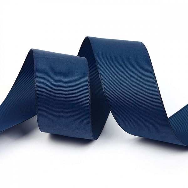 Лента репсовая (в рубчик) 38.0 мм, 374 т.синий уп.27,4м