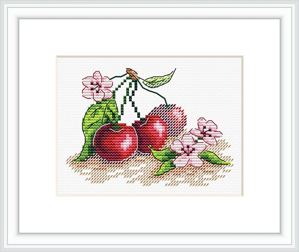 Набор для вышивания нитками МП Студия (Жар-птица), Сочная вишня 11х9 см